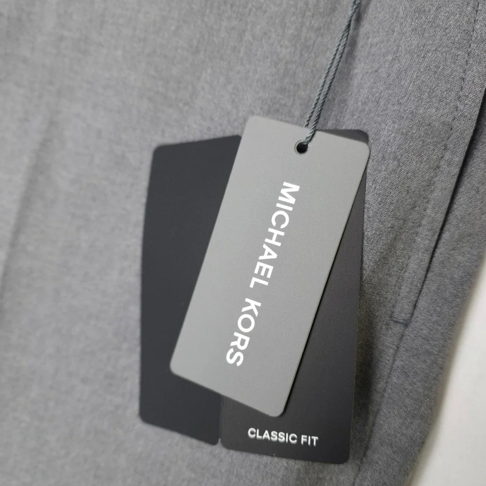 Michael Kors Dress Pants Mens 38x29 Gray Pattern Marvin Straight Leg Trouser NWT - Picture 7 of 9